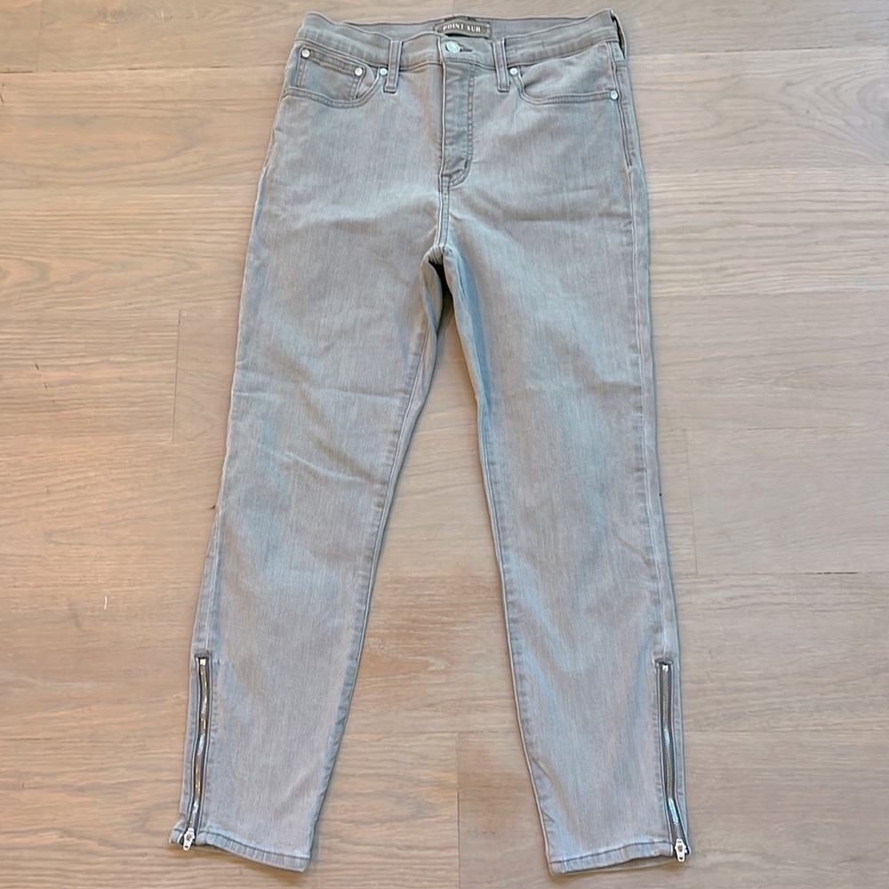 J. CREW Point Sur Hightower Skinny Jean w/Ankle Zippers Smoke Wash Size 29